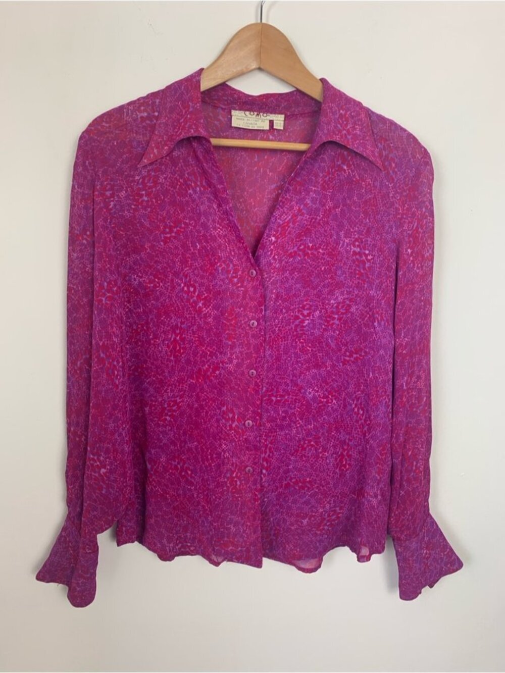 Vintage COMO Abstract Print Blouse - Picture 2 of 8